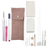 Maxbell Embroidery Punch Needle Set Sturdy Handmade for Children Adults Cross Stitch Pink