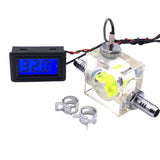 Maxbell Thermometer Cooler Tools with 2 Clamps Universal Flow Meter LED for Computer Digital Type Green