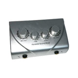 Maxbell Karaoke Audio Sound Echo Mixer with Dual Channel of Microphone silver