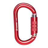 Maxbell 25KN Aluminum Rock Climbing Rescue Safety D Type Carabiner Red Auto