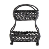 Max 1/12 Dollhouse Miniature Metal 2-Tier Fruit Basket Stand Kitchen Accs Black