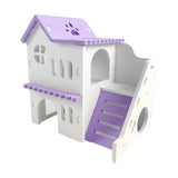 Maxbell Hamster House with Ladder Board Exploration Toy Playground Wood Hideaway Violet