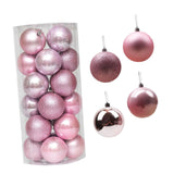 Maxbell 24 Pieces Christmas Balls Ornament Shatterproof for Wedding Holiday Home Pink