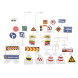 Maxbell 28 Sets of English Road Signs Traffic Signs Playset Pretend Play Toys