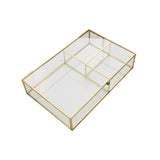 Maxbell Glass Display Box Treasure Trinket Storage Box for Dresser Bathroom Watch S