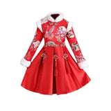 Maxbell Chinese Traditional Girls Dress Windproof for Cosplay Costume Lunar New Year 130cm