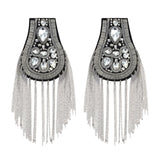 Maxbell 2Pcs Tassel Epaulet Formal Suit Vintage for Parties Birthdays Casual Wear Argent