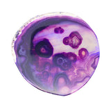 Maxbell 1 Piece 80-100mm Agate Quartz Crystal Slices Coaster Home Ornament Purple