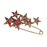 Maxbell Pentagram Brooch Pin Neckline Artificial Pins for Dresses Ornament Shirts