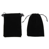 Max 10pcs Black Lint Cotton Jewelry Pouch Drawstring Bag Wedding Favor 13 x 18cm