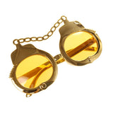 Maxbell Handcuffs Shape Party Glasses Fancy Dress Costume Glasses Sunglasses Gold
