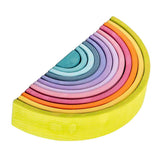 Maxbell 12x Wooden Rainbow Blocks Arch Stacking Nesting Kids Hand-Eye Puzzle Toy A