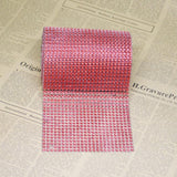 Max 5 Yard 24 Rows Rhinestone Ribbon Trim Net Drill Mesh Wrap DIY Craft Red