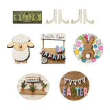 Maxbell Easter Tiered Tray Decor Set Rustic Tiered Tray Signs for Home Kitchen Table 8pcs