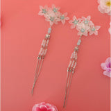 Maxbell Cosplay Alligator Hair Pin Chinese Cosplay Flower Tassel Clip Lake Blue