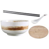 Maxbell Large Noodles Chinese Style Stackable Round for Fruit Snacks Cereal White