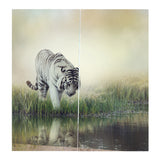 Max Set of 2 Panel Digital Photo Printing Blackout 3D Curtains White Tiger