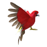 Maxbell Artificial Birds Feathered Parrot Figurine Bird Sculpture for Pathway Patio Red