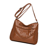 Maxbell Fashion PU Leather Shoulder Bag Travel Bag Shopping Bag Adjustable Vacation Brown
