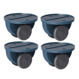 Maxbell 4Pc Small Furniture Replacement Casters Two-way Wheels Roller Dark Blue