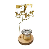 Maxbell Tea Light Candle Holder Rotating Candlestick for Gift New Year Festivals Gold