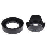 Max Camera Lens Hood Set (Tulip Flower + Collapsible Rubber Lens Hood) 62MM