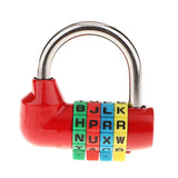 Max 4 Digit Dial Letter Combination Padlock Travel Luggage Suitcase Lock Red
