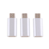 Maxbell 3Piece Micro USB Converter Adapter Charge Data Sync for iPhone Silver