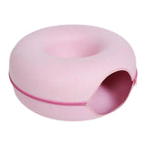 Maxbell Premium Felt Cave for Cat Removable House Zipper Scratch Resistant Tunnel Pink