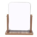 Max Portable Compact Cosmetic Tabletop Stand HD Makeup Mirror Wooden Base Travel