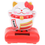 Maxbell Solar Power Nodding Fortune Cat Animal Model Doll Kids Toy Home Decor D 2