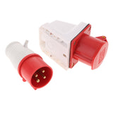 Max 380-415V 16A Waterproof Male And Female Connectors 3P+E IP44 6H Plug Socket