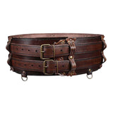 Maxbell Premium PU Leather Waist Belt Costume Accessories Dressing up with Buckle Brown