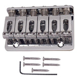 Max A Set Top Load Concave Saddle 6 String Bridge for Electric Guitar Silver