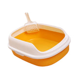 Maxbell Open Box Toilet Pet Container Bedpan with Kitten Yellow