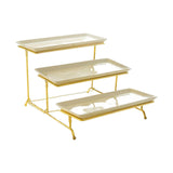 Maxbell 3 Tier Serving Tray Set Porcelain Tiered Serving Tray Platters for Cake
