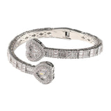 Maxbell Bracelet Decorative Rhinestones Embellishment for Valentine Girls Women Lady Argent 7inch