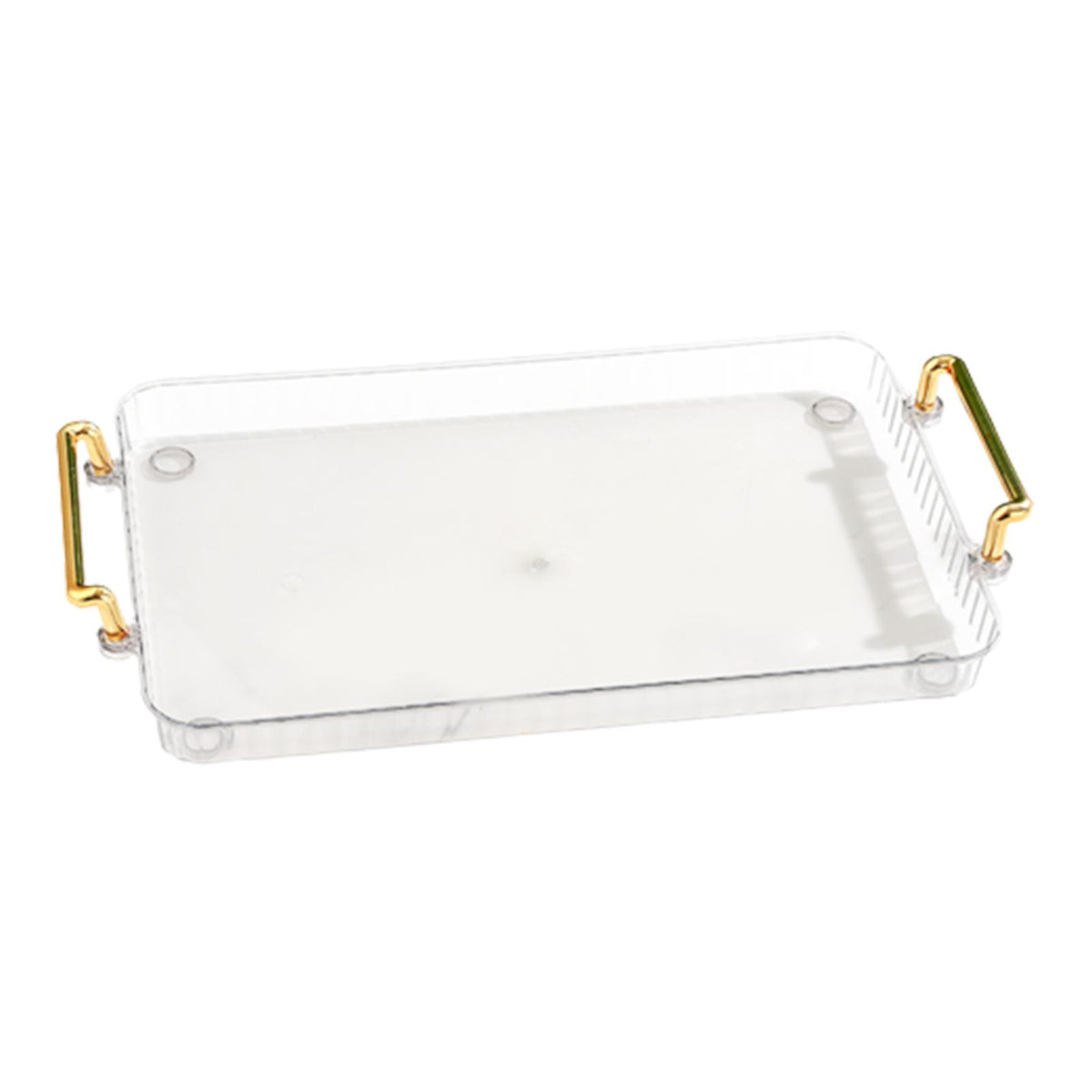 Maxbell Decorative Tray Rectangle Tray with Handles for Living Room Kitchen Bathroom transparent