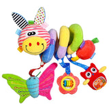 Maxbell Cute Spiral Activity Stroller Car Seat Cot Lathe Hanging Bell Baby Play Travel Toys Newborn Baby Rattles Infant Soft Plush Toys Yellow Mouth Deer