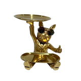 Maxbell Bulldog Statue Modern Desk Storage Tray Desktop Ornament for Table