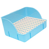 Maxbell Rabbit Litter Box Pee Pan Tray Pet Toilet for Small Animals Chinchillas Rats blue pp mesh