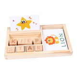 Maxbell Kids Wooden Learning Word Spelling Blocks Jigsaw Early Educational Toy