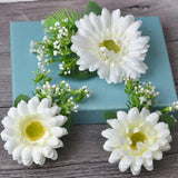 Max Artificial Big Daisy Hairpin Hair Clips Flower Brooch for Women Party White