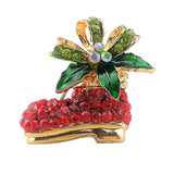 Maxbell Vintage Crystal Rhinestone Xmas Boot Brooch Pin for Festival Jewelry Gift