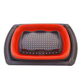 Max Collapsible Colander Over Sink, Kitchen Retractable Strainer Basket Red
