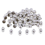 Max 50Pcs Plastic End Cap Bead Stopper DIY Leather Cord Jewelry Findings  Silver