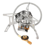 Maxbell Camping Gas Stove 3 Furnaces Heads Folding Backpacking Hiking Outdoor Extension Hose
