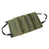 Maxbell Small Tool Bag Wrench Tools Pouch Roll up Tool Bag for Carpenter Plumber green