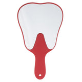 Maxbell Cute Tooth Shaped Hand Held Plastic Makeup Mirror Gift Red