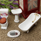 Max 1/12 Dollhouse Miniature Furniture Accessories Bathtub Toilet Basin Kit 4pcs